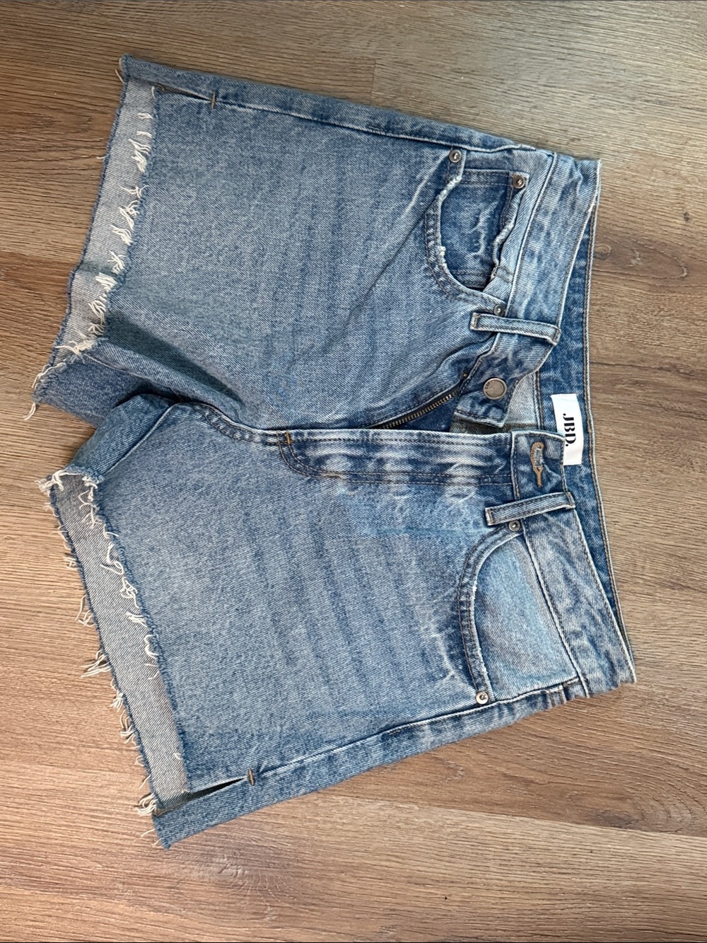 JBD - Light Blue Frayed Hem Denim Shorts - Women